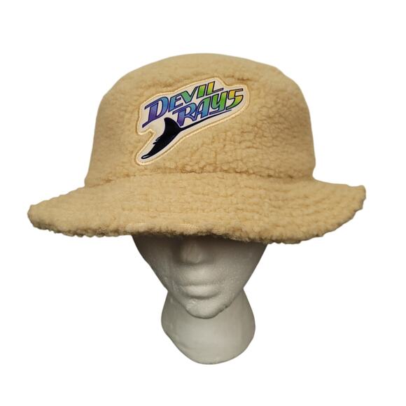 Tampa Bay Devil Rays MLB Sherpa Bucket Hat SGA T Pain Concert Cream EUC - Picture 12 of 15